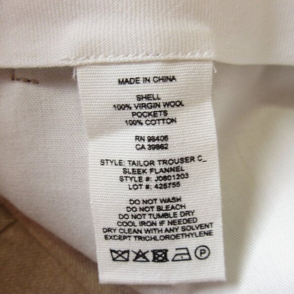 NWT THEORY Tailor Trouser C in Light Camel Melange Sleek Flannel Crop Pants 16 - Picture 8 of 10